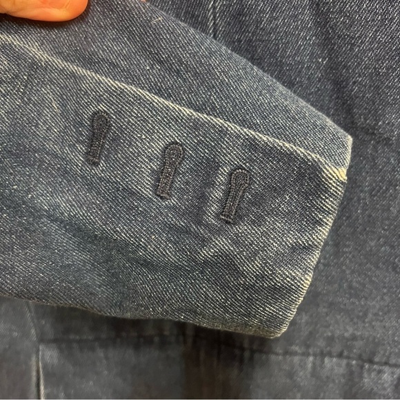 RACHEL Rachel Roy Denim Peplum Style Two Button Blazer size small - Picture 6 of 13